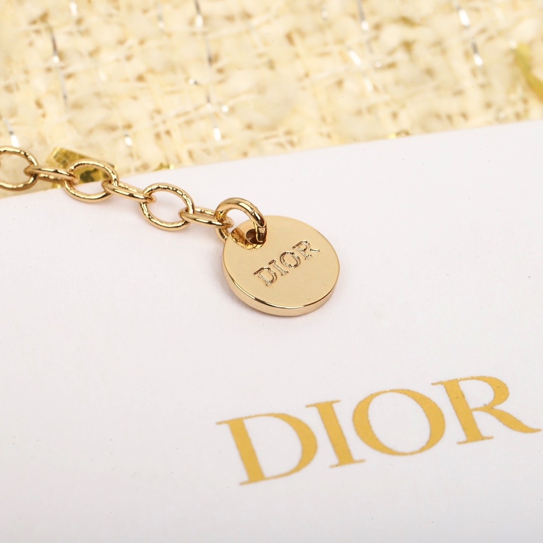 Dior Diamond CD Triple Chain Necklace