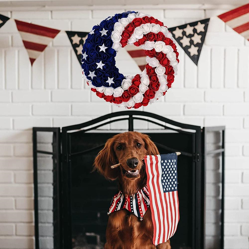 🔥[SAVE 50% OFF]-- 45CM/18 Inch Handmade American Flag Wreath