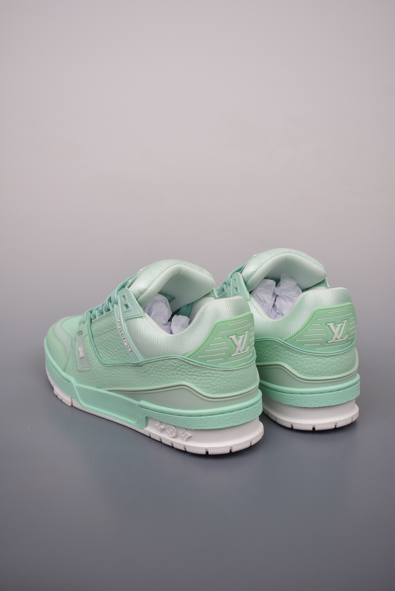 Louis Vuitton Trainer Sneaker Low Vanilla Green Tea White 1ACQ80