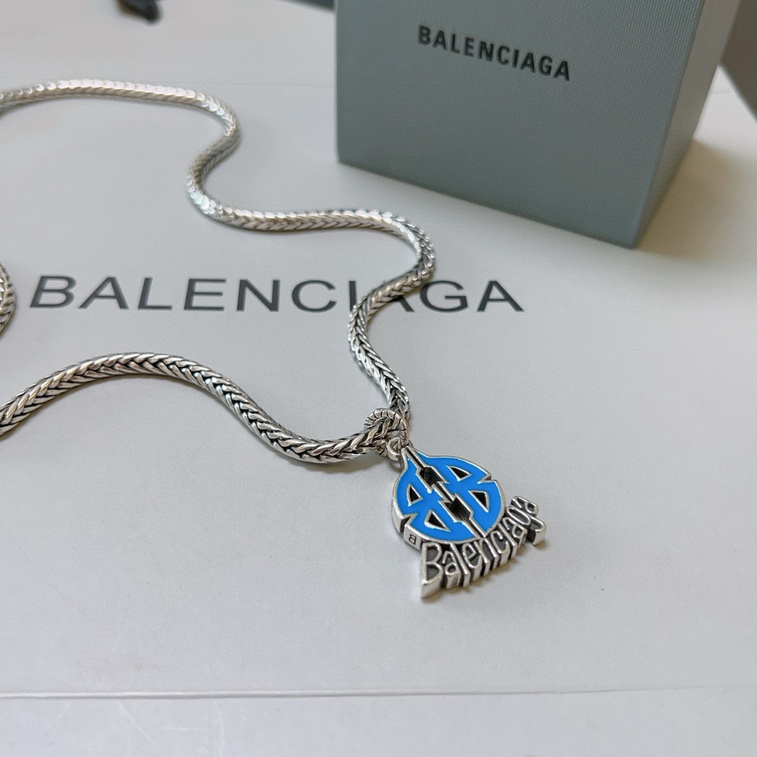 Balenciaga Blue BB Vintage Necklace