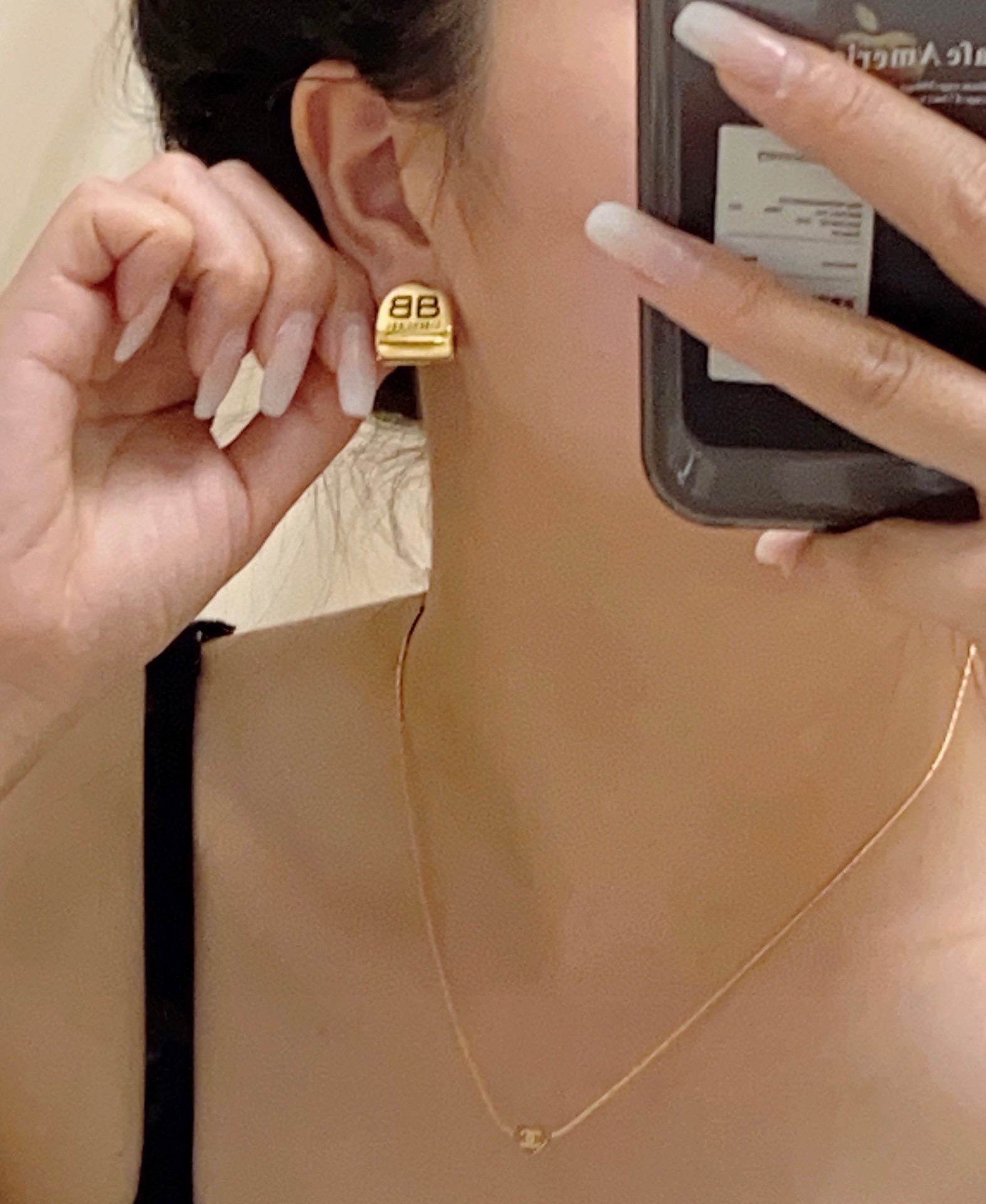 Balenciaga BB printed earrings