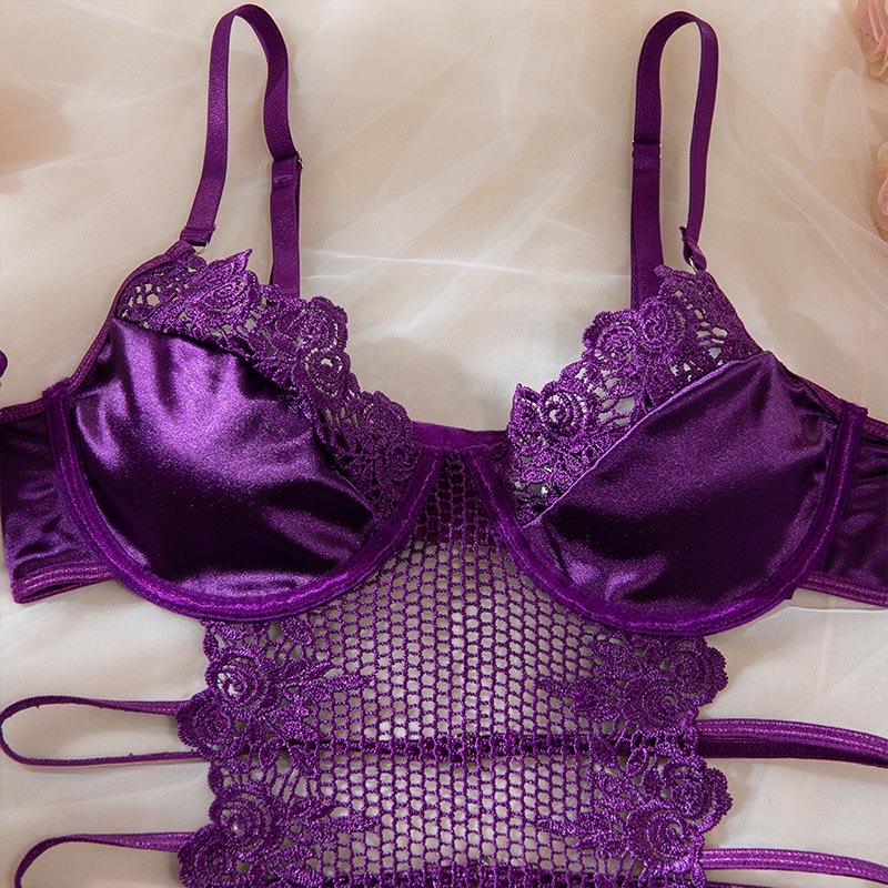 Lace Hollow Out See-through Lingerie Set