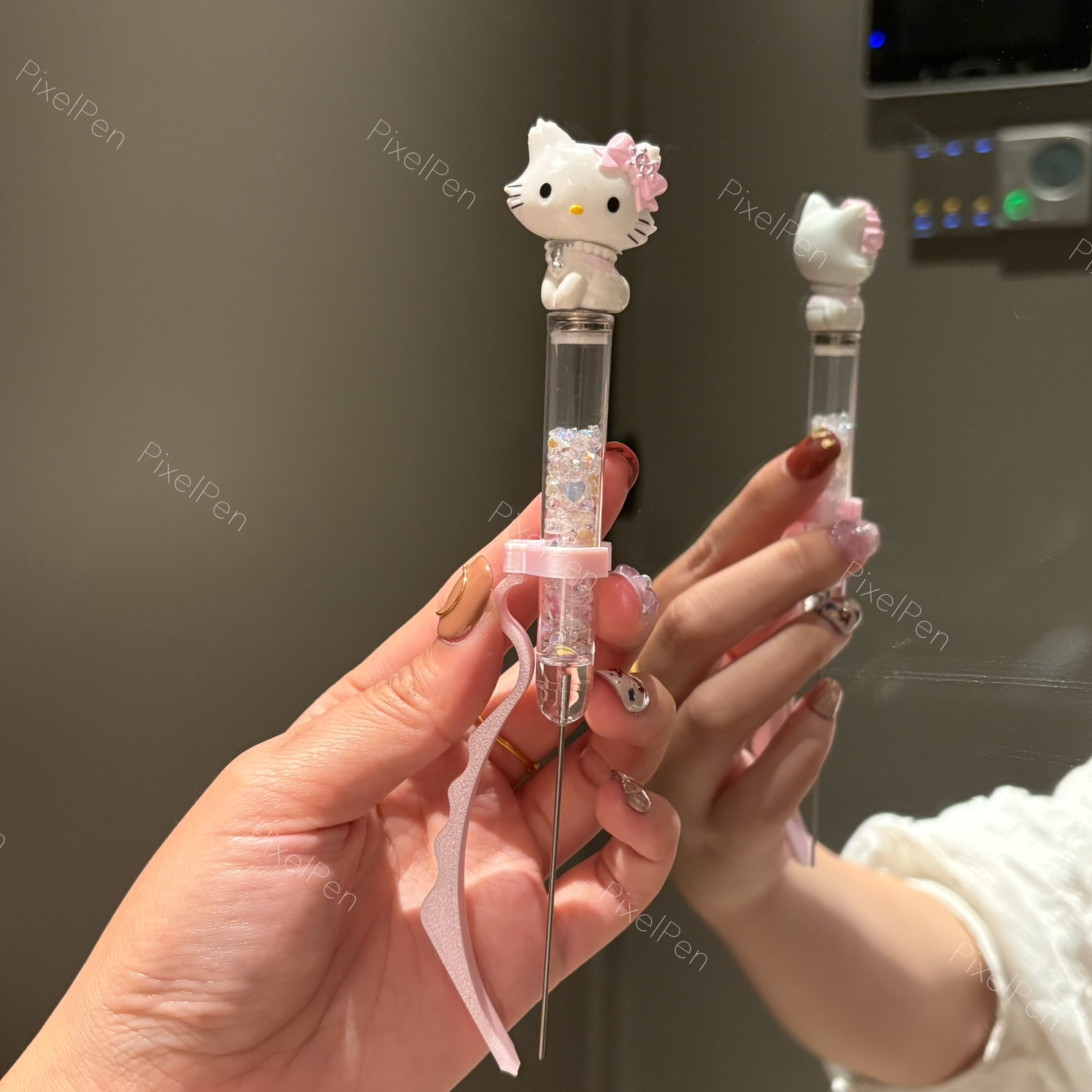 PixelPen Magnetic Grip Piecing Bean Pen Tool 2.6mm for small beans | White Kitty