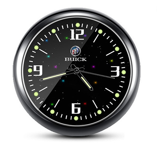 1x Luminous Diamond Quartz Analog Watch Stick On Car Clock Accessories Black