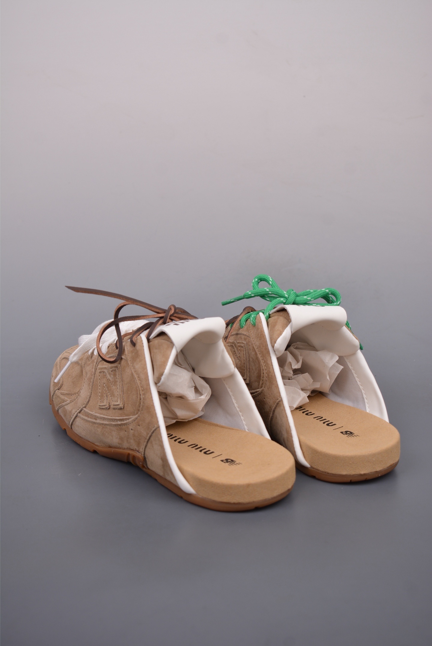 Miu Miu x New Balance 530 SL Faded Suede Mules 