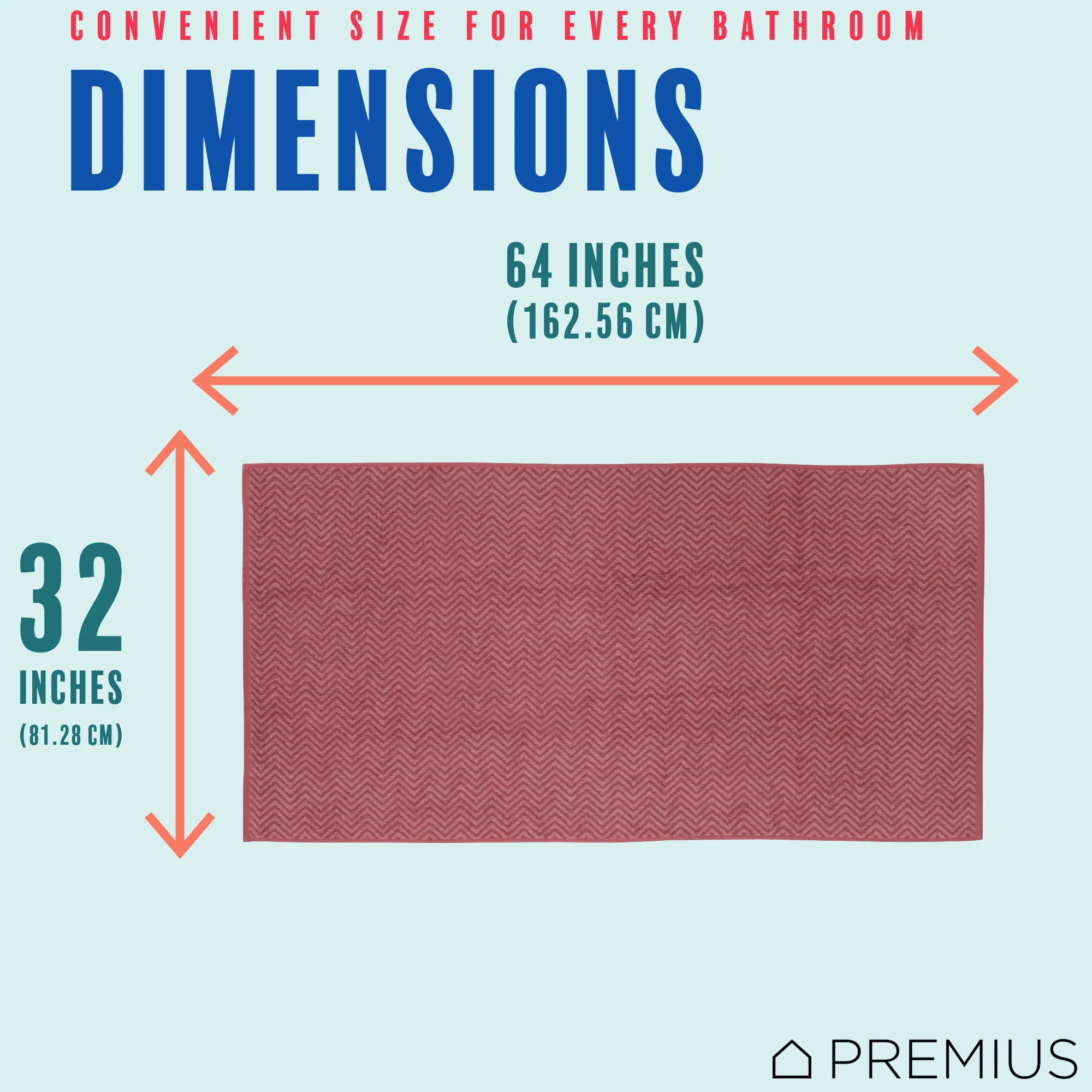 PREMIUS 2 Pack Chevron 100% Cotton Yarn Dyed Bath Sheet Towel, 32x64 Inches