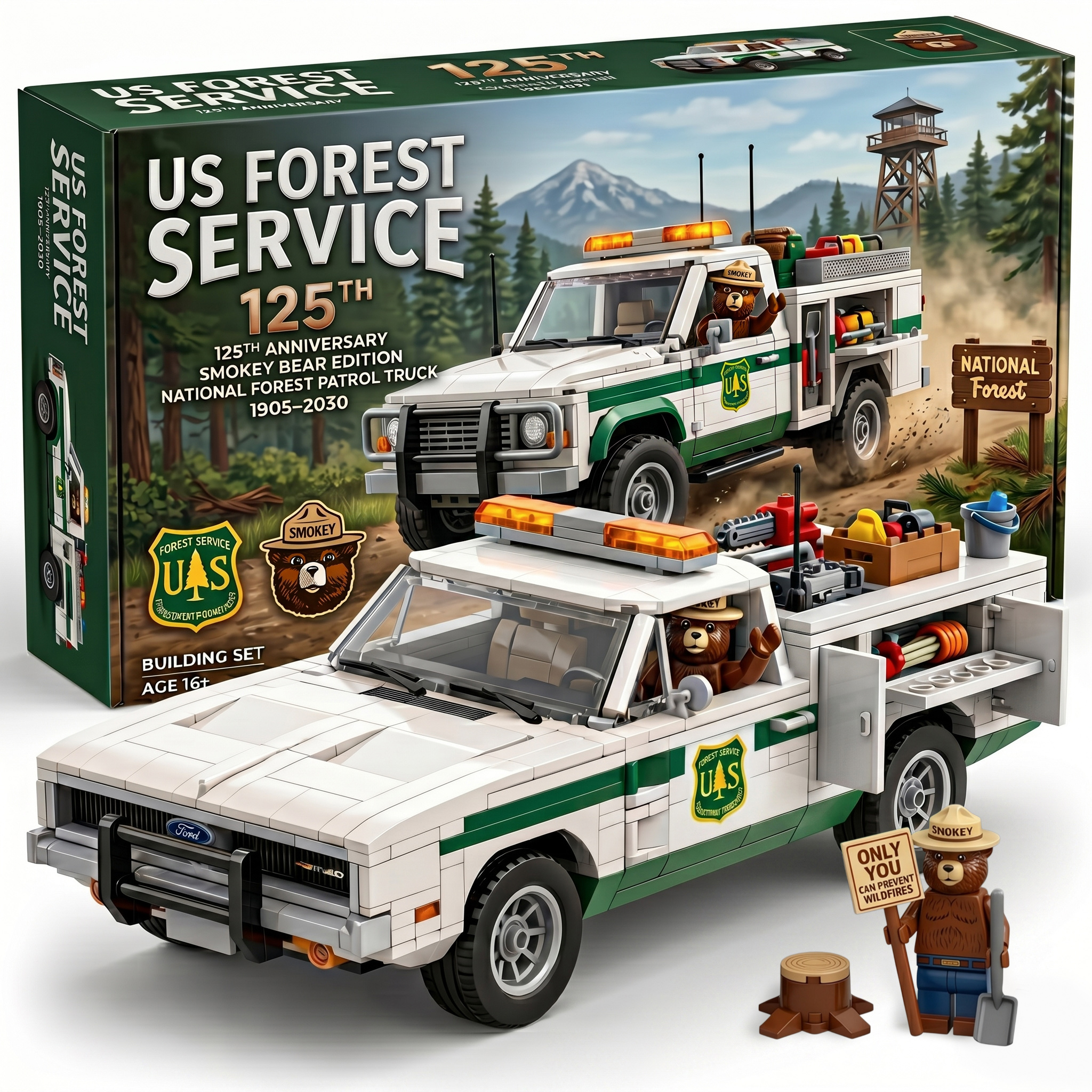 U.S. Forest Service 125th Anniversary Smokey Bear Edition Building Set
