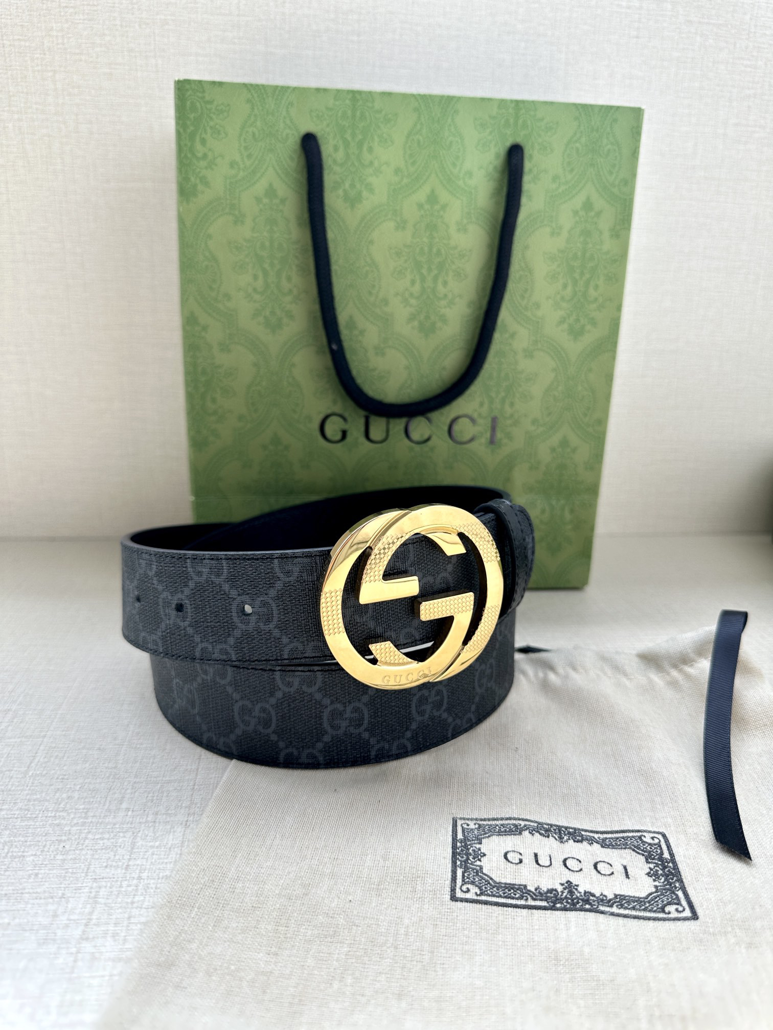 Gucci Marmont printed leather belt 3.8 cm wide