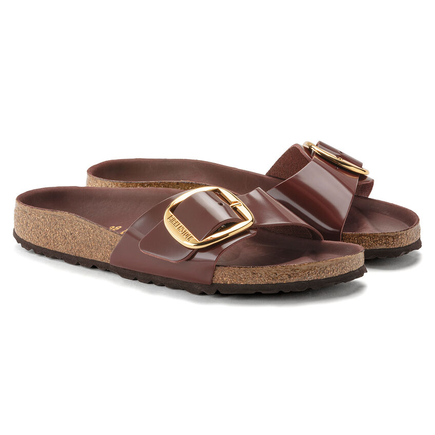 Madrid Big Buckle Natural Leather Patent B-81932