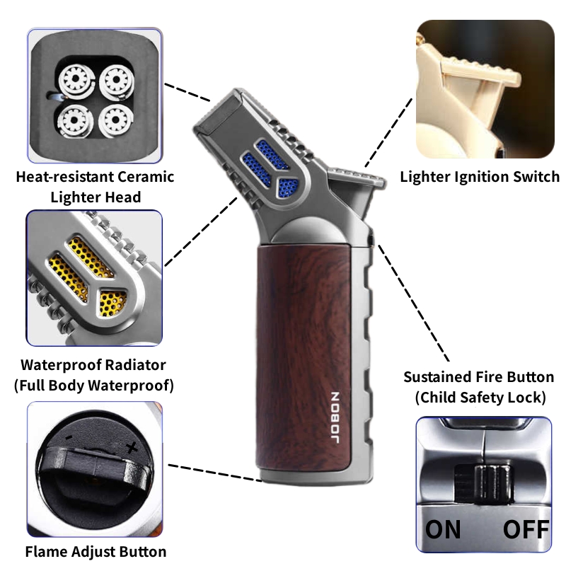 Windproof Lighter Jet Gun Blue Flame (🔥The best gift for a man)