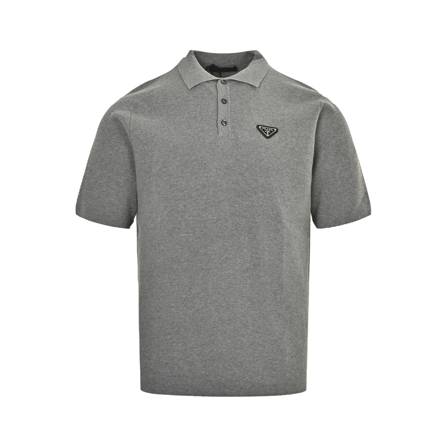 Prada triangle logo knitted Polo short sleeve