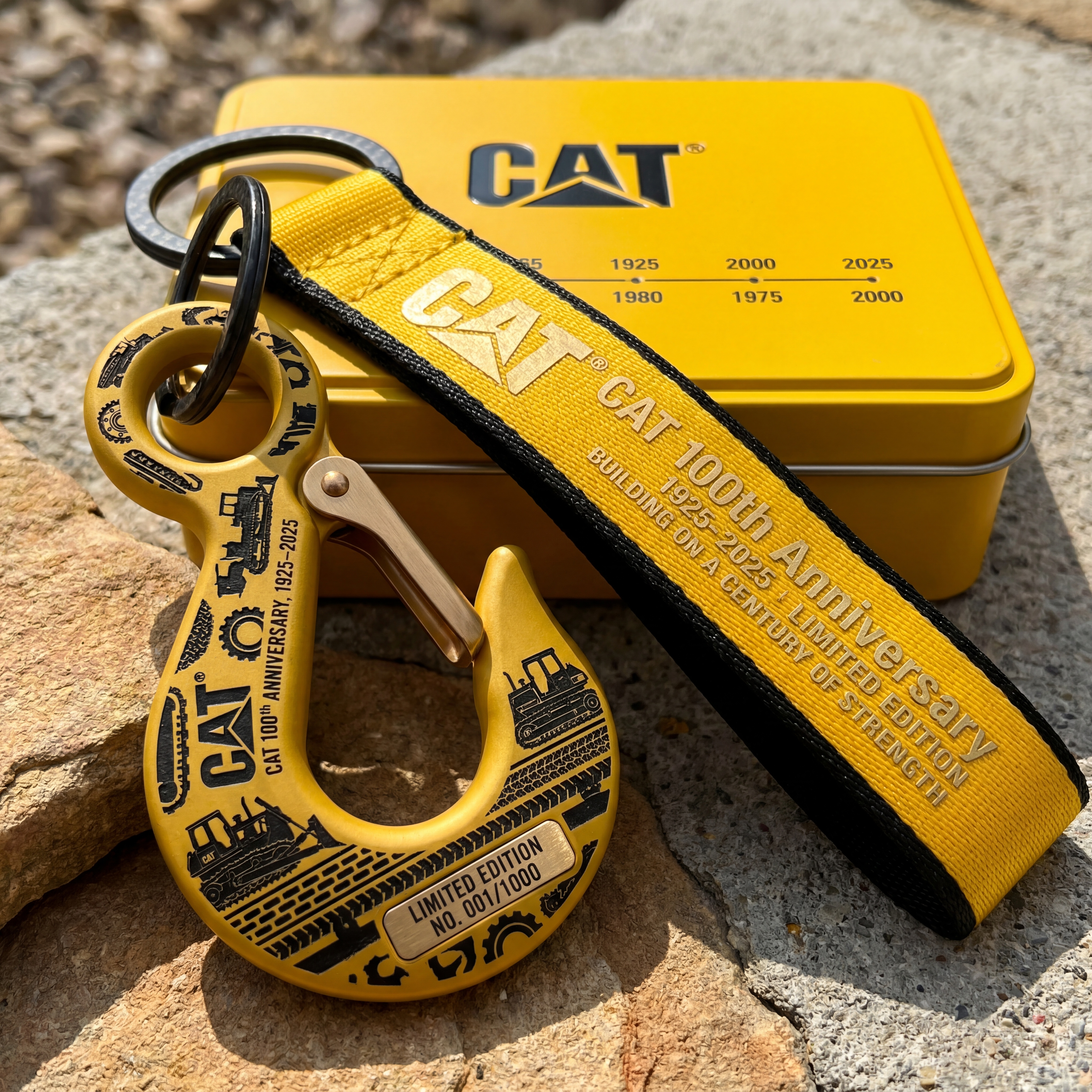 CAT 100th Anniversary Grab Hook Keychain