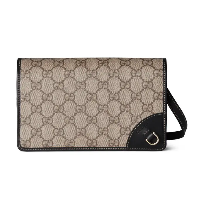 Gucci GG Emblem leather shoulder strap wallet 820688FAD6L9758
