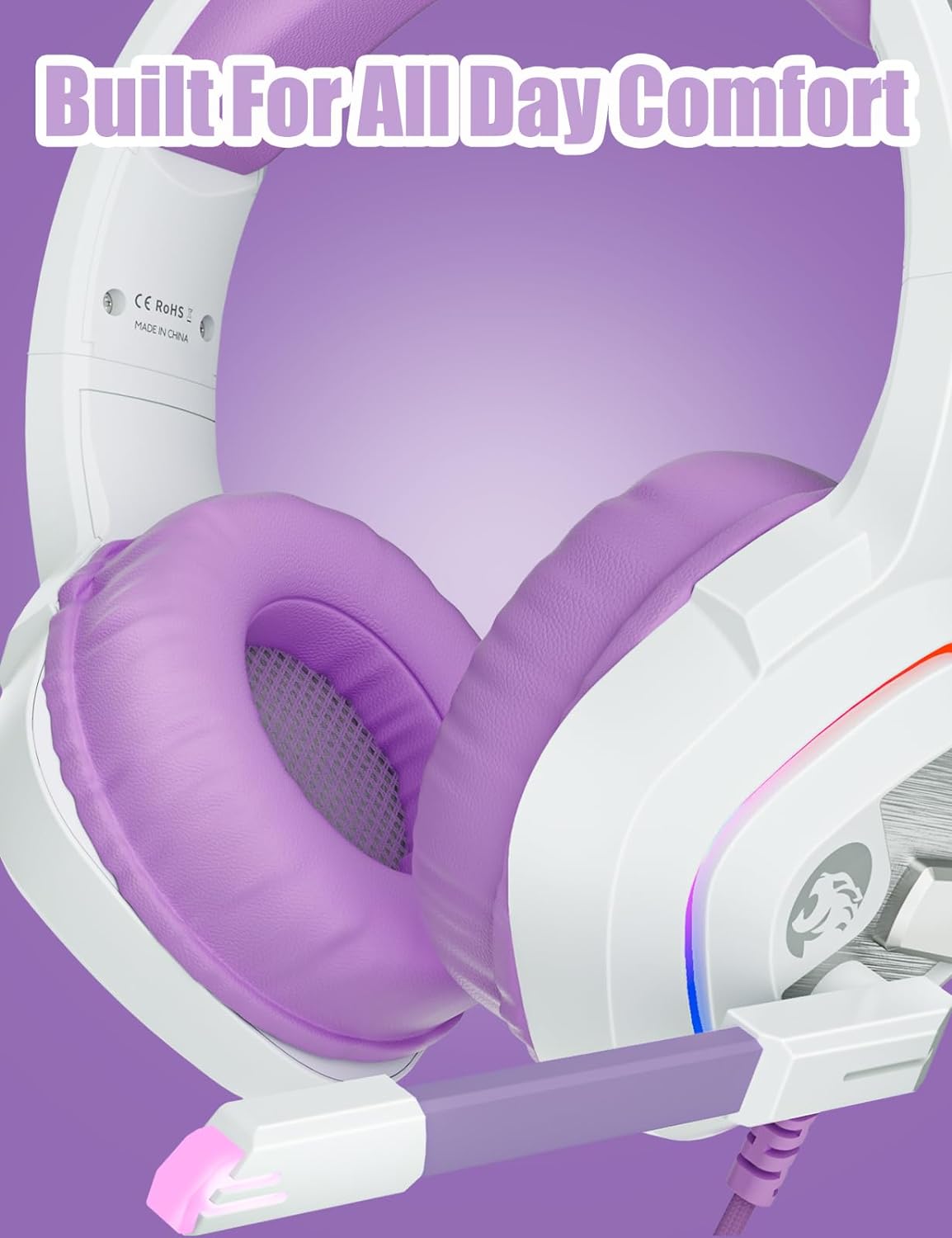 ZIUMIER Z66 Gaming Headset, Wired, Over-Ear, Noise Cancelling Mic, RGB Light, Stereo Surround Sound, Compatible with PS4, PS5, Xbox One, Laptop (Green)