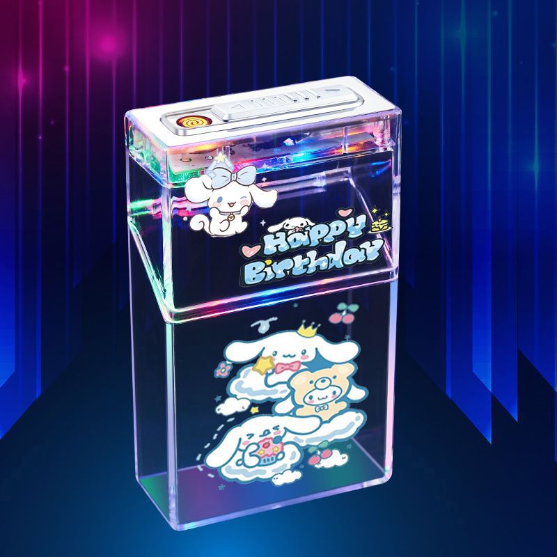 Cute cartoon lighter case with igniter device 20Pcs Ordinary Lighter Case with flashing