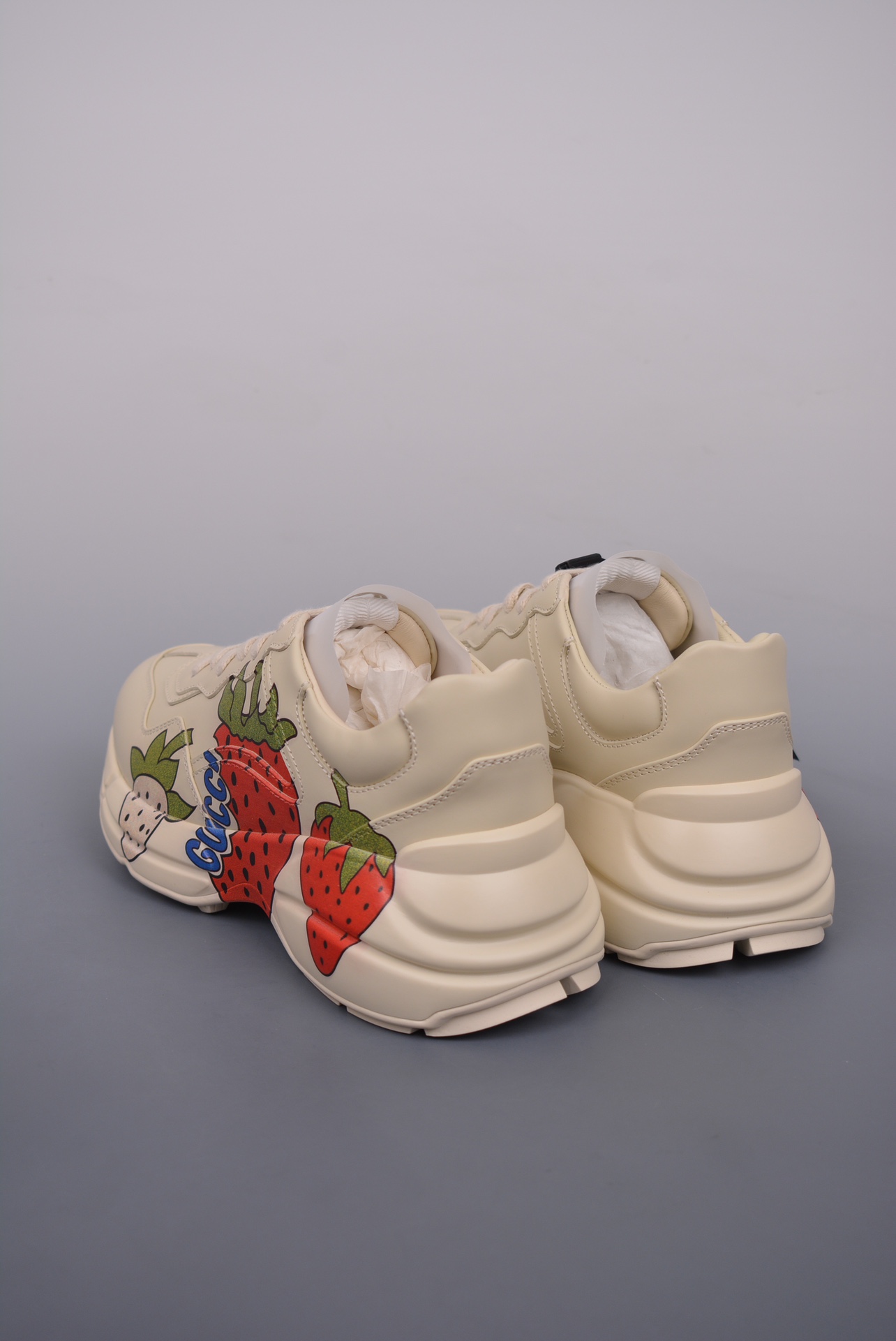Gucci Ivory Three Strawberries Print