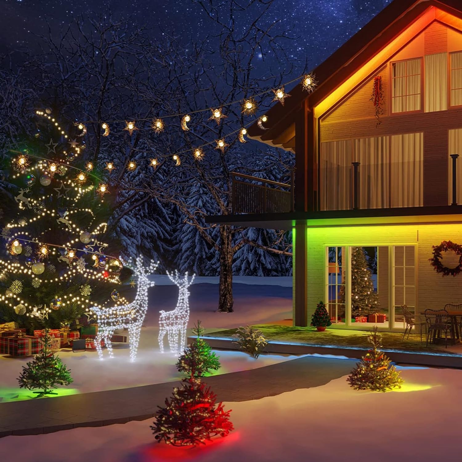 Led Solar Powered Fairy Decorative Lights for Garden Patio Yard Trees Mothers Day Gifts Wedding Party💖