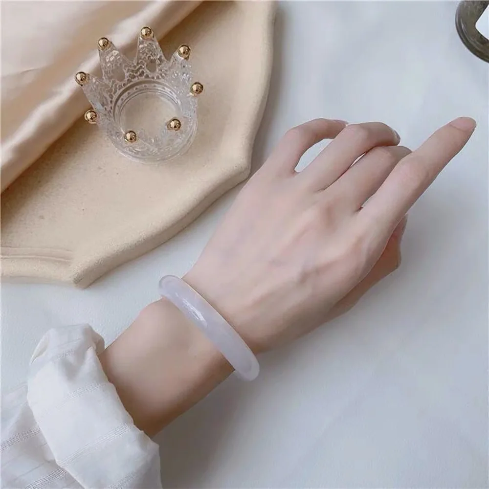 Madagascar Ice White Jade Bracelets For Women Charm Jadeite Bangles High Quality Fine Jewelry Fashion Accessories Free Shipping