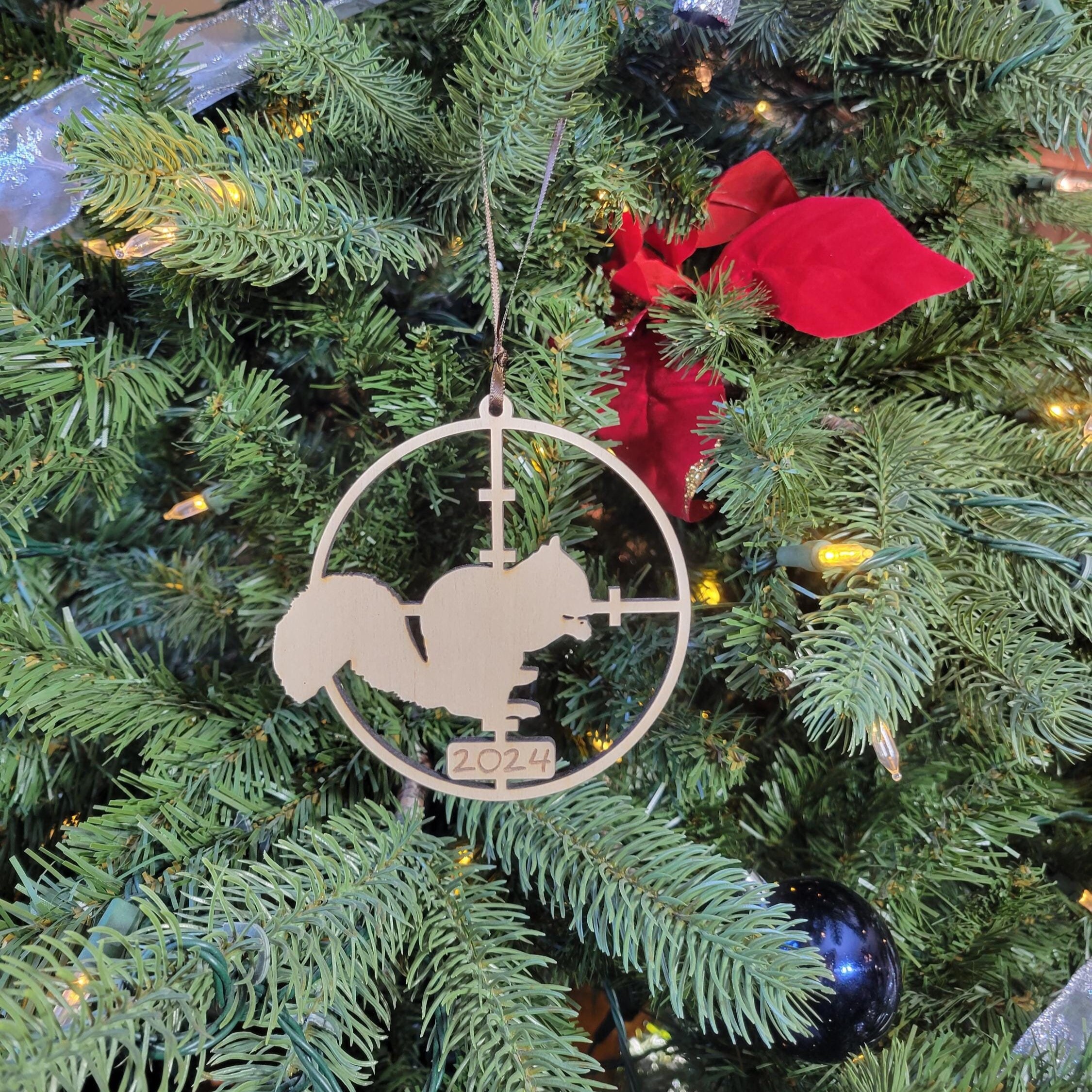 Wooden Hunting Christmas 2024 Tree Ornament