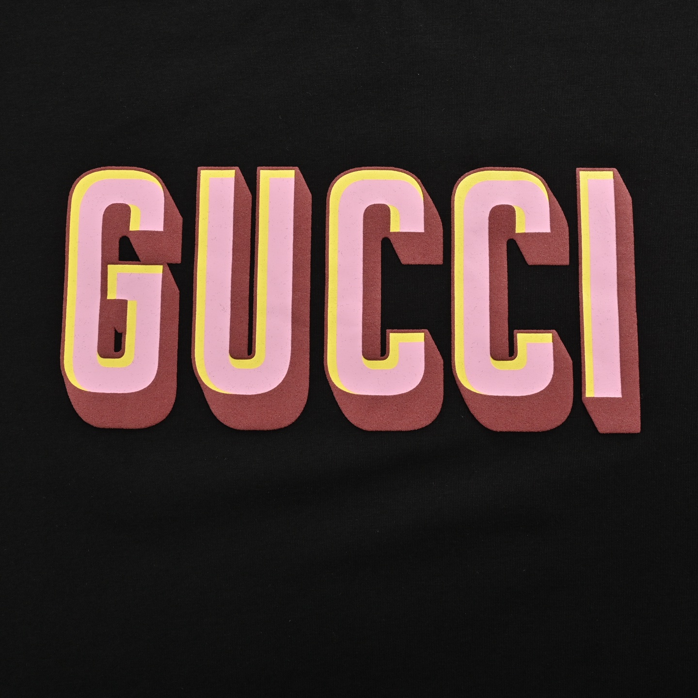 Gucci 25ss contrast neckline foam print short sleeves