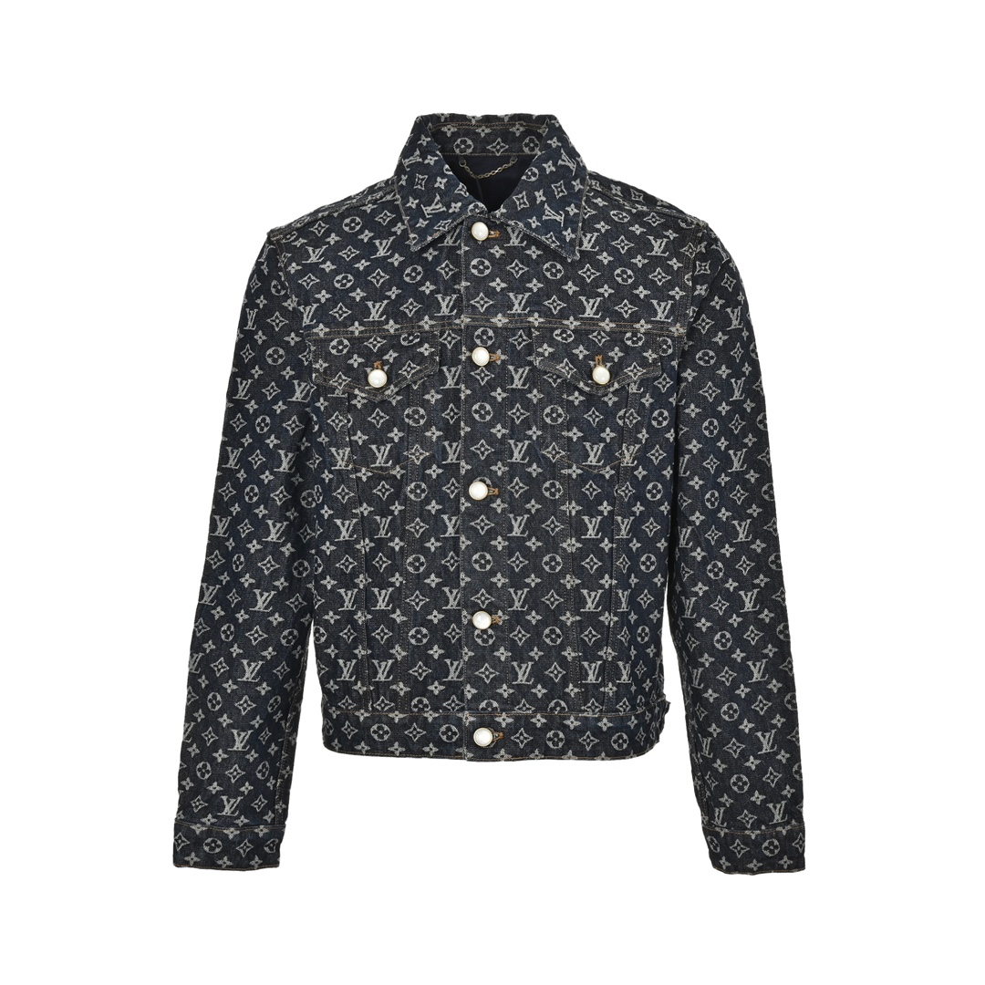 Louis Vuitton 24Fw heavy-print jacquard pearl button denim jacket