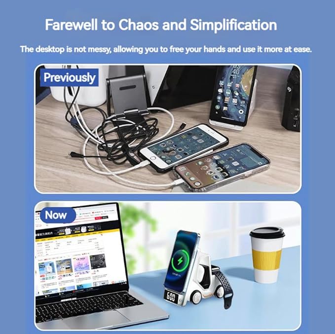 🎄Christmas Special Sale-[SAVE 50% OFF]-Ciosuinu Design Shop | New desktop 3-in-1 wireless fast charging bracket car shape--Limited Time Free Shipping