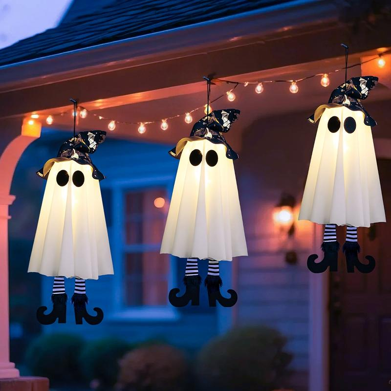 💥ON SALE💥Halloween Hanging Ghost Witch Hat Light – Outdoor Glowing Decor 👻✨