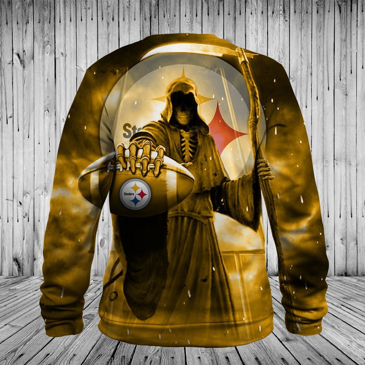 STEELERS 3D HOODIE DEATH SKULL 3D8