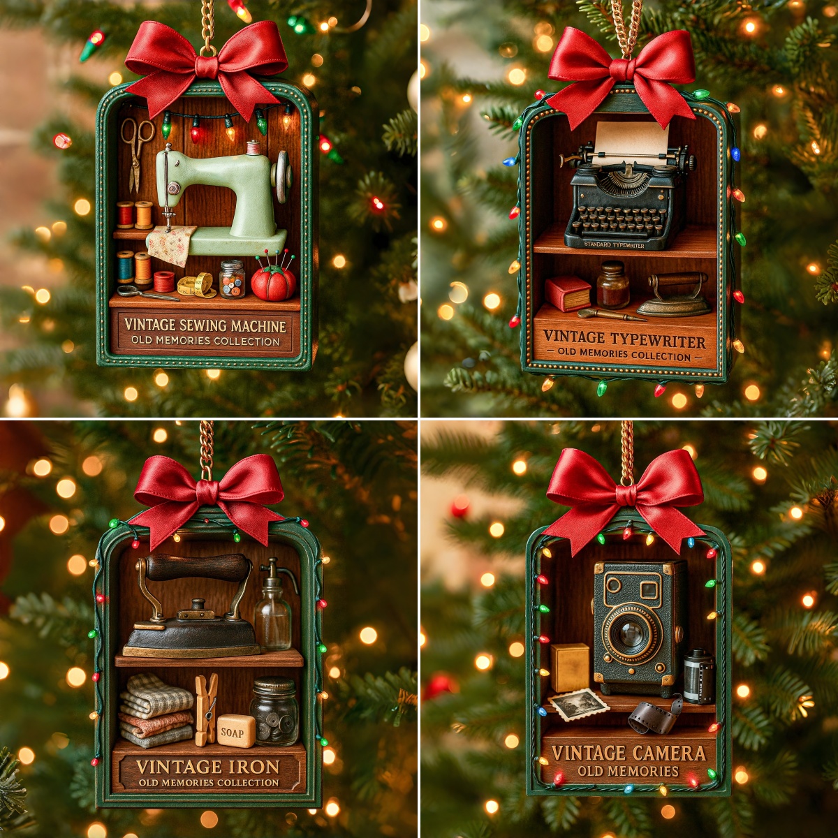 Old Memories Collection Vintage Ornament Set