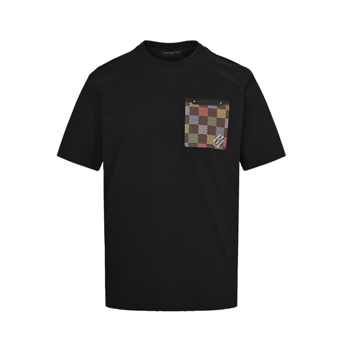 Louis Vuitton 25ss Checkerboard Leather Brand Pocket Short Sleeve