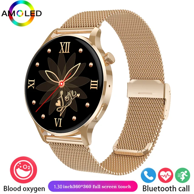 New Women's Smartwatch Watch Heart Rate Blood Pressure Blood Oxygen Monitor HD Bluetooth Call NFC Smartwatch for Android iOS