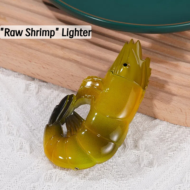 🔥Hot Sale-49% OFF🔥💖🎁Blue flame windproof brand new unique personality shrimp shaped lighter🦐🦐 (can be filled with butane gas)