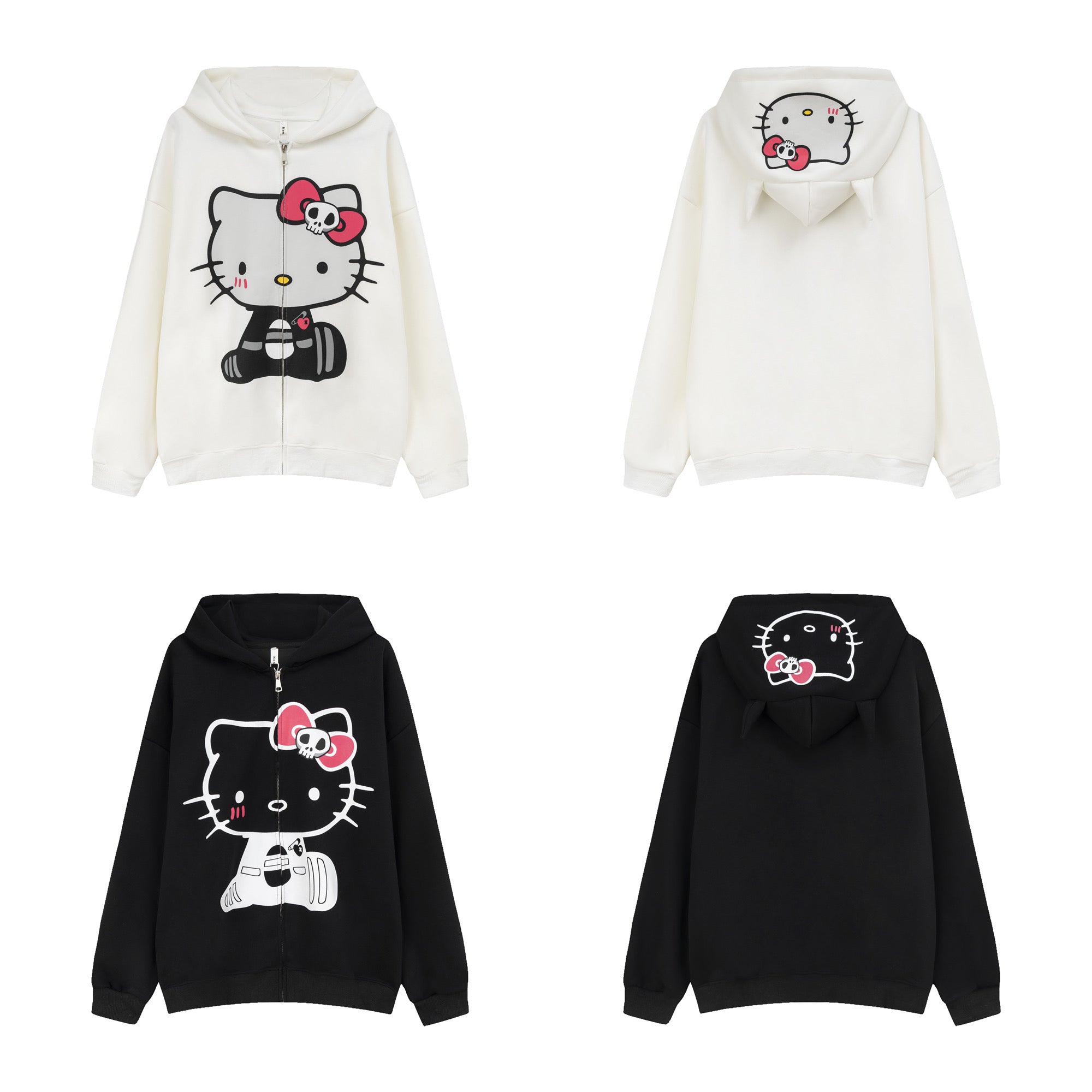 KT Hoodies Fall Jacket Oversized Sweatshirts Casual Drawstring Zip Up Y2K Hoodie with Pocket