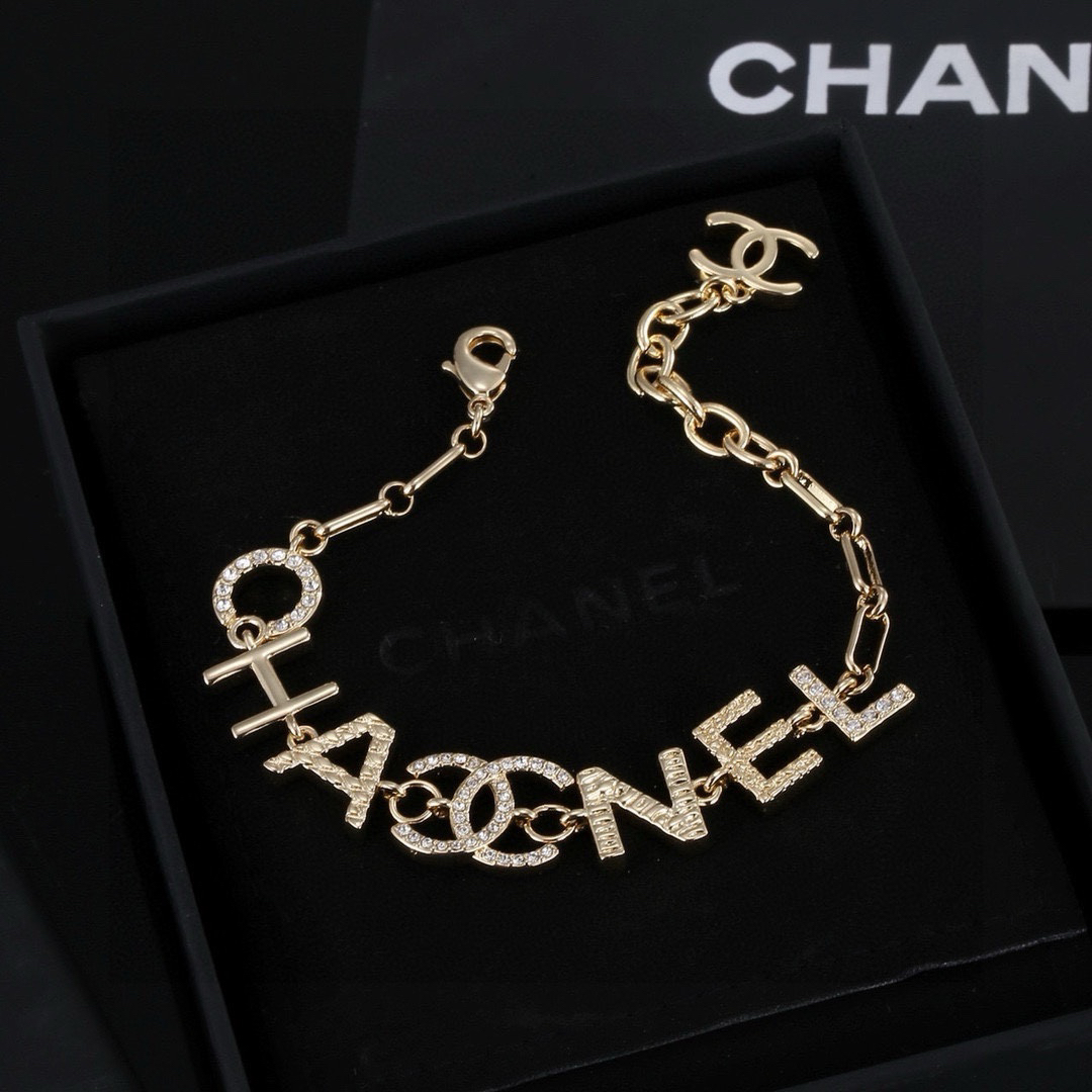 Chanel alphabet diamond bracelet necklace