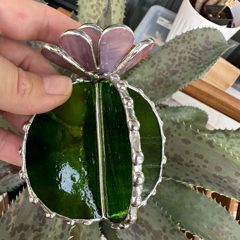 🌵🌈 Handmade Stained Glass Cactus Flower