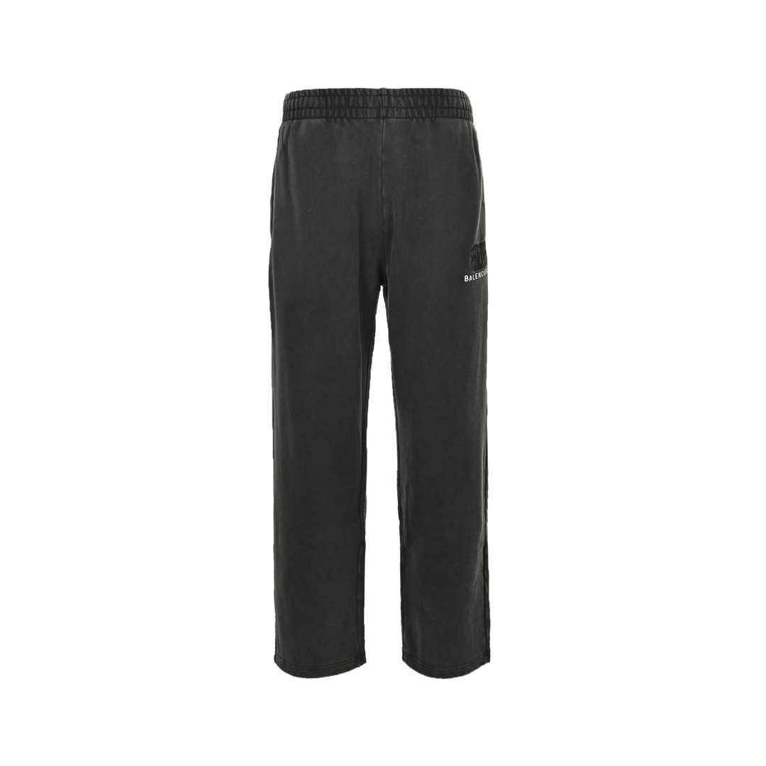 Balenciaga 24Fw heavy washed distressed double B embroidered suit trousers