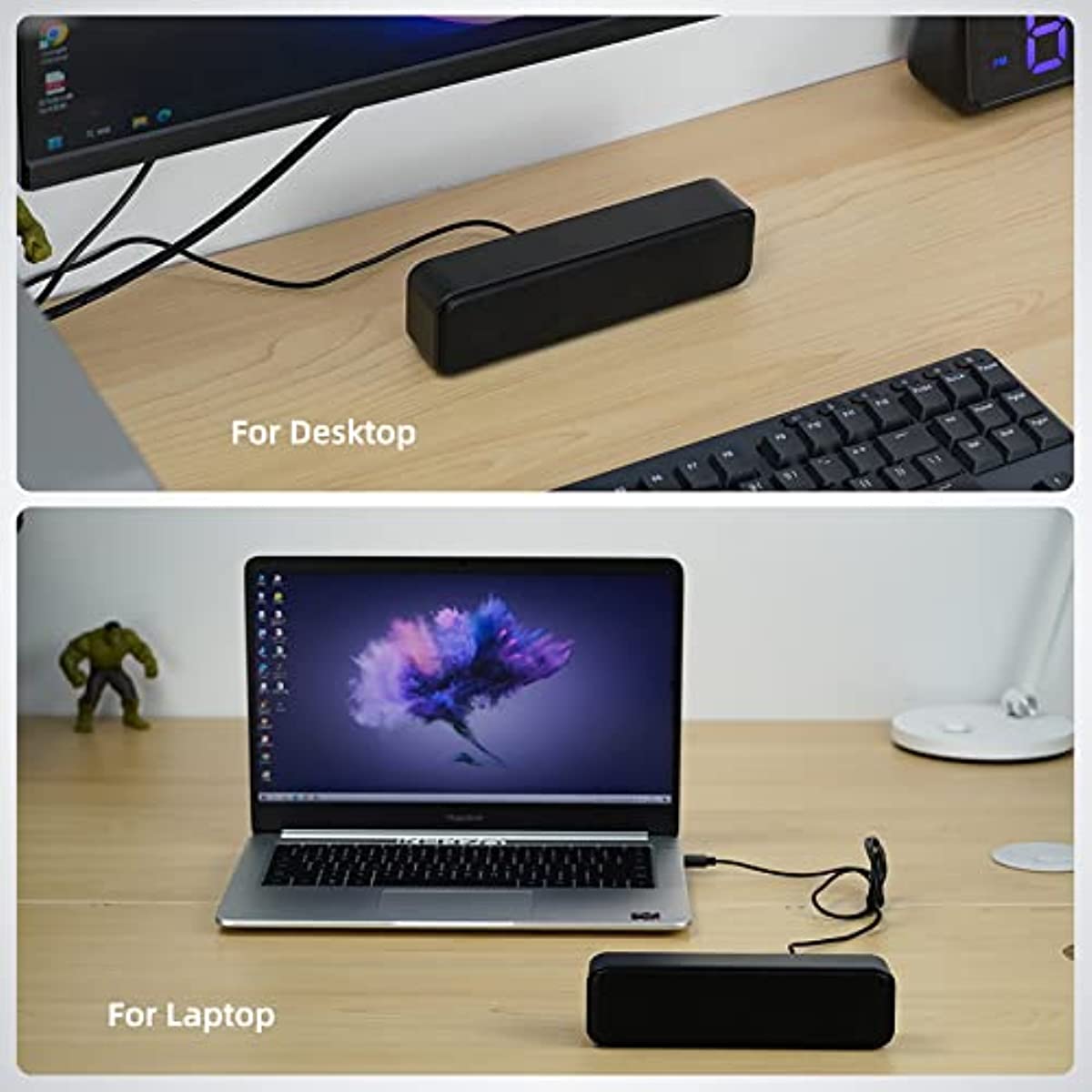 Upgrade Your Computer/Laptop Audio with this Portable Mini Sound Bar - Stereo Sound & Enhanced Bass for Windows PCs & Laptops!