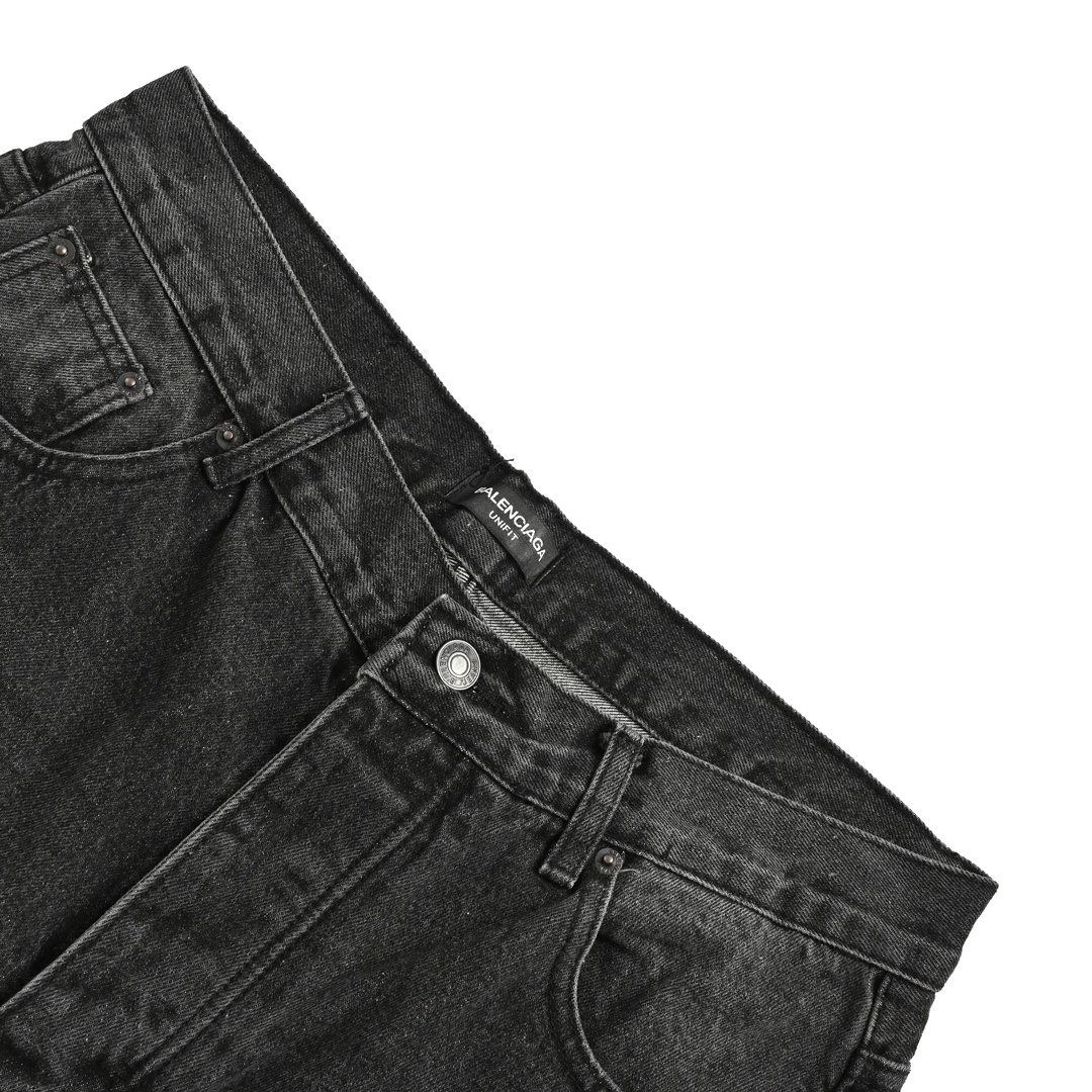 Balenciaga washed black loose wide-leg jeans