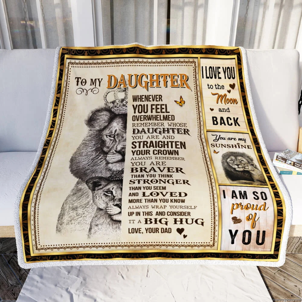 Dad To Daughter, Remember Whose Daughter You Are, Lion Sofa Throw Blanket