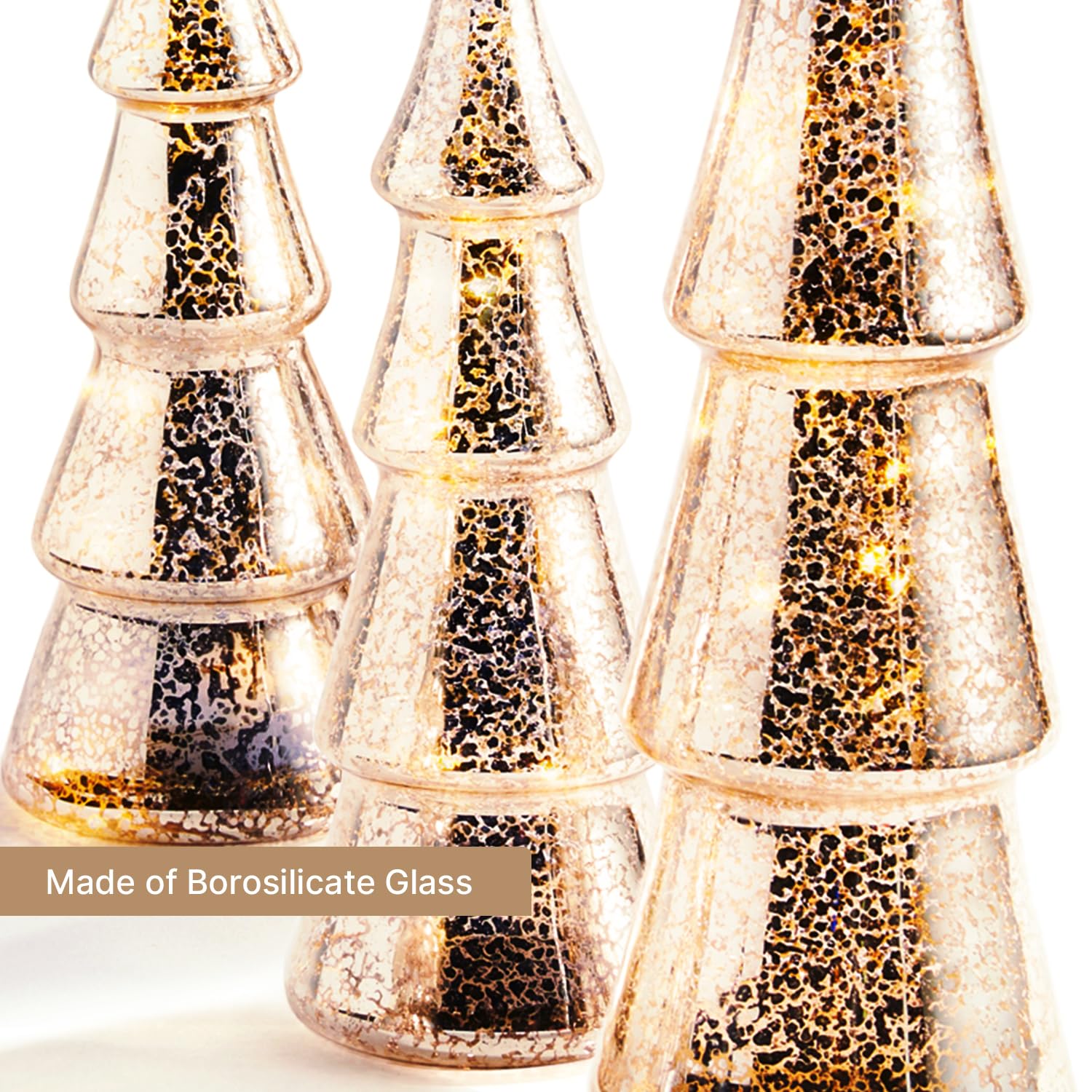 🎄LampTree Table Top Christmas Tree Decorations with Fairy Lights - Set of 3