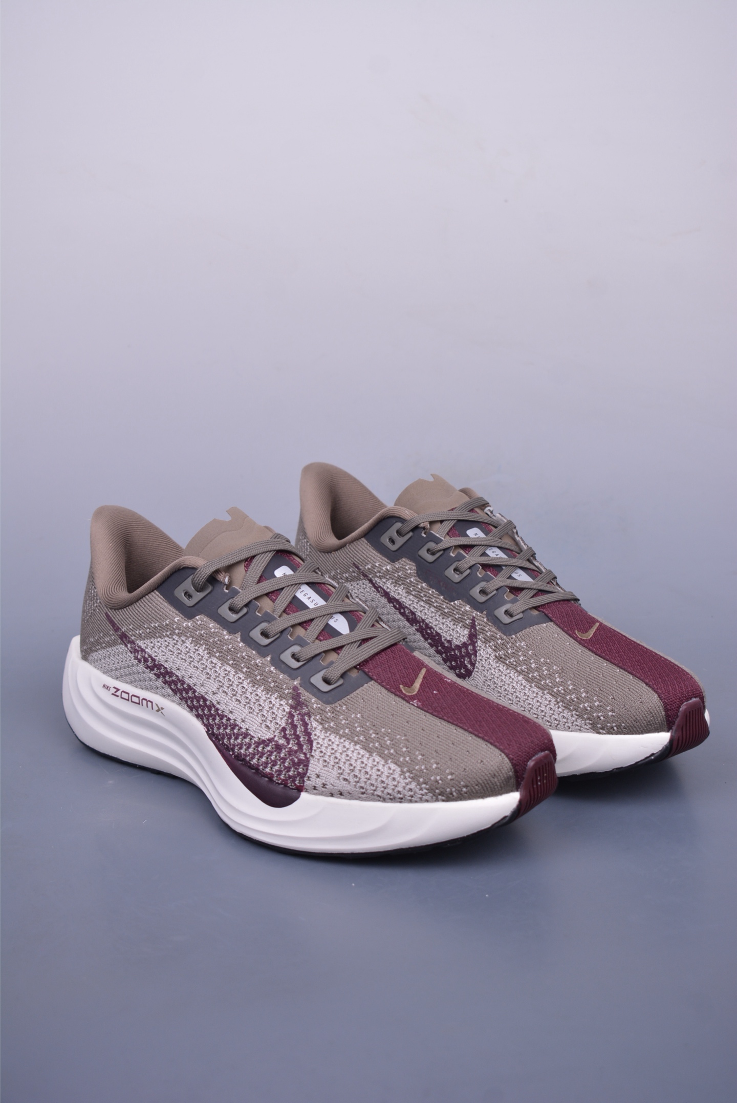 Nike REACTX PEGASUS Plus running shoes Brown Gray Gradient Burgundy FQ7262-005