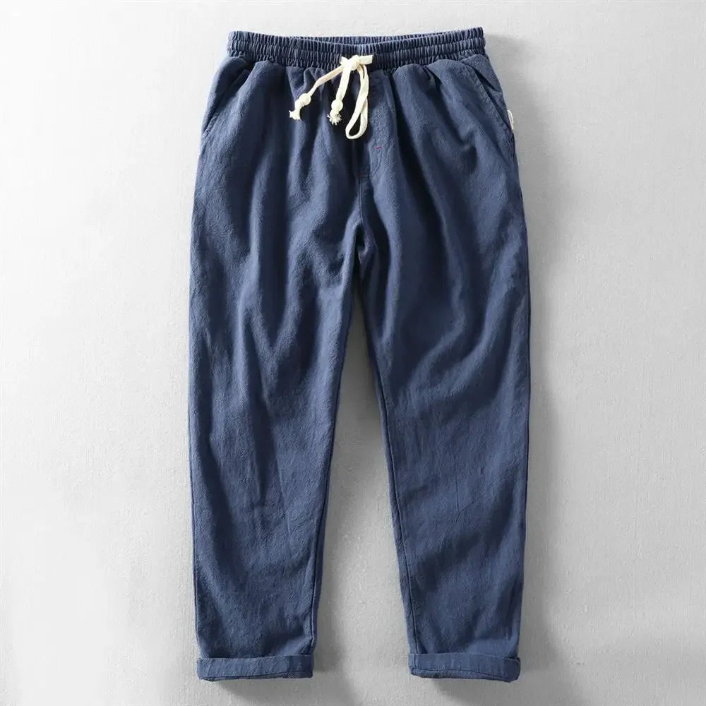 Thomas Couture Linen Drawstring Trousers