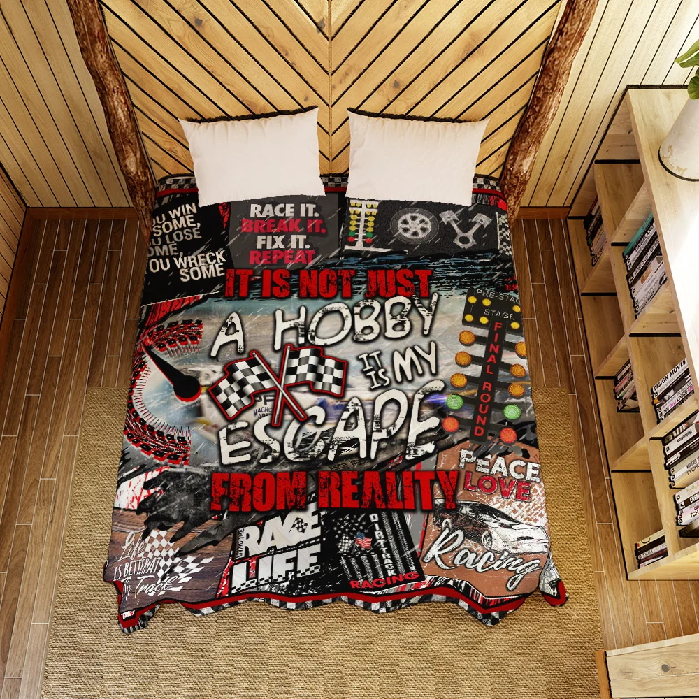 Dirt Track Racing Quilt Blanket