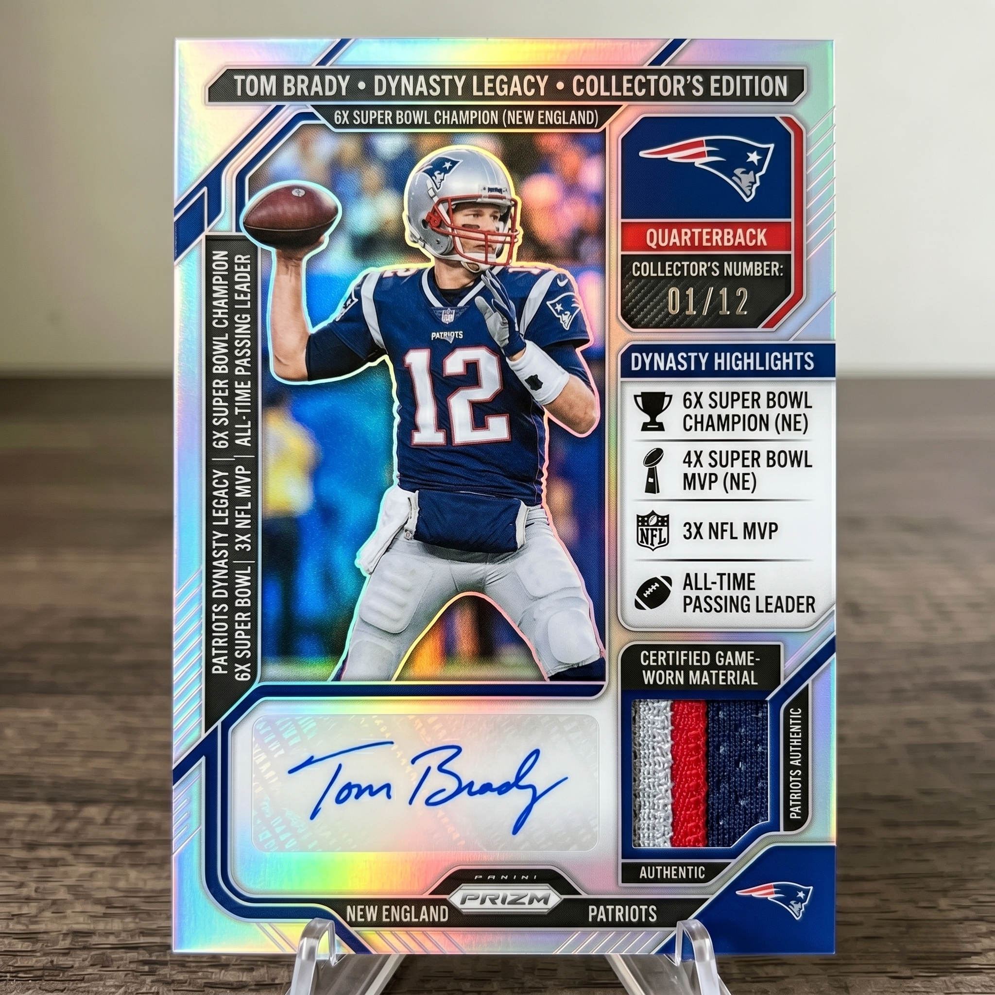 Patriots Dynasty Auto Patch Prizm Card Set - Brady & Gronkowski 🏈