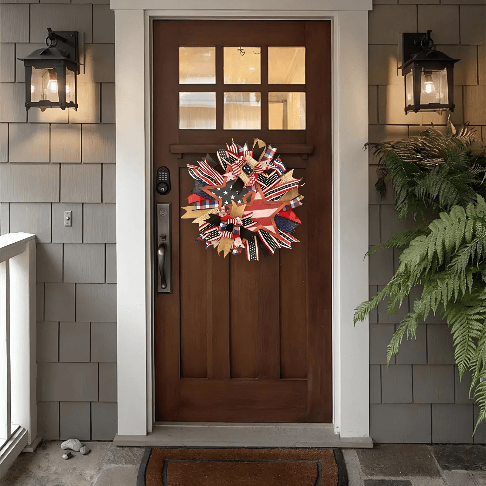 🔥[SAVE 50% OFF]--20 Inch/50cm Handmade American Patriotic Star Wreath -BUY 2 FREE SHIPPING