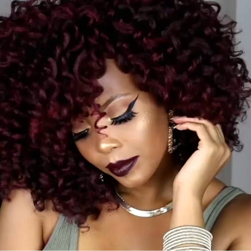 Luna Wigs Purple Afro Wig for African Americans