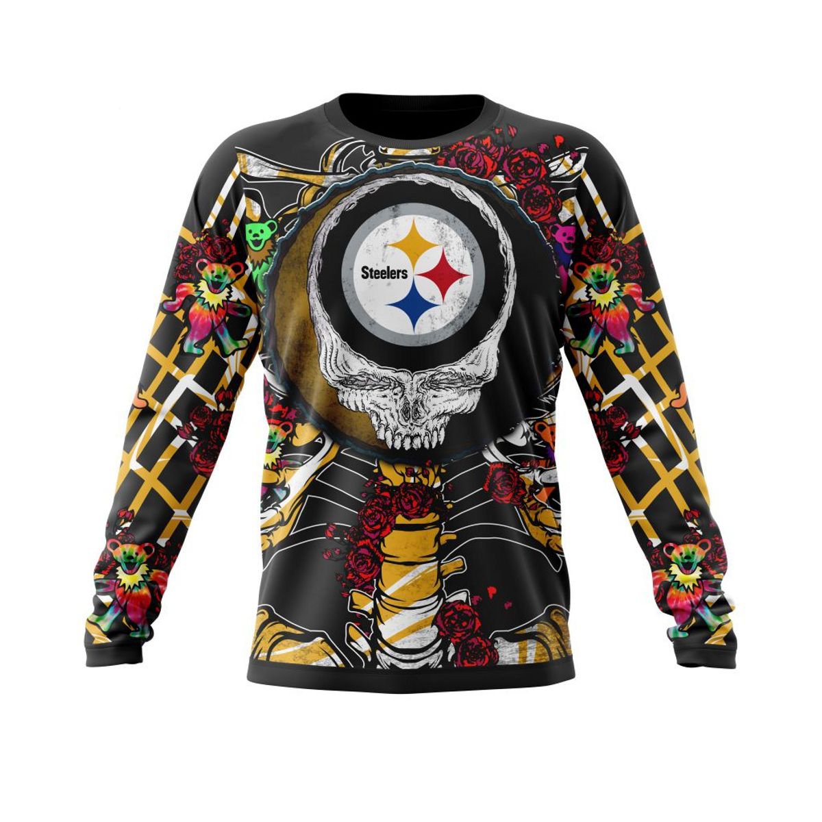 PITTSBURGH STEELERS 3D HOODIE MIX GRATEFUL DEAD