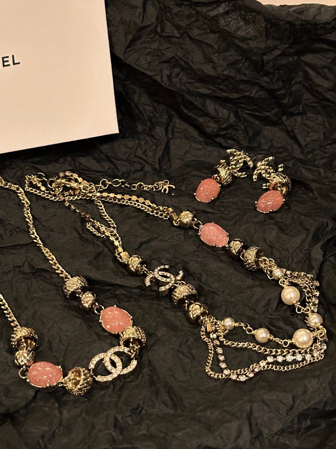 Chanel CC Pearl Necklace with Diamonds