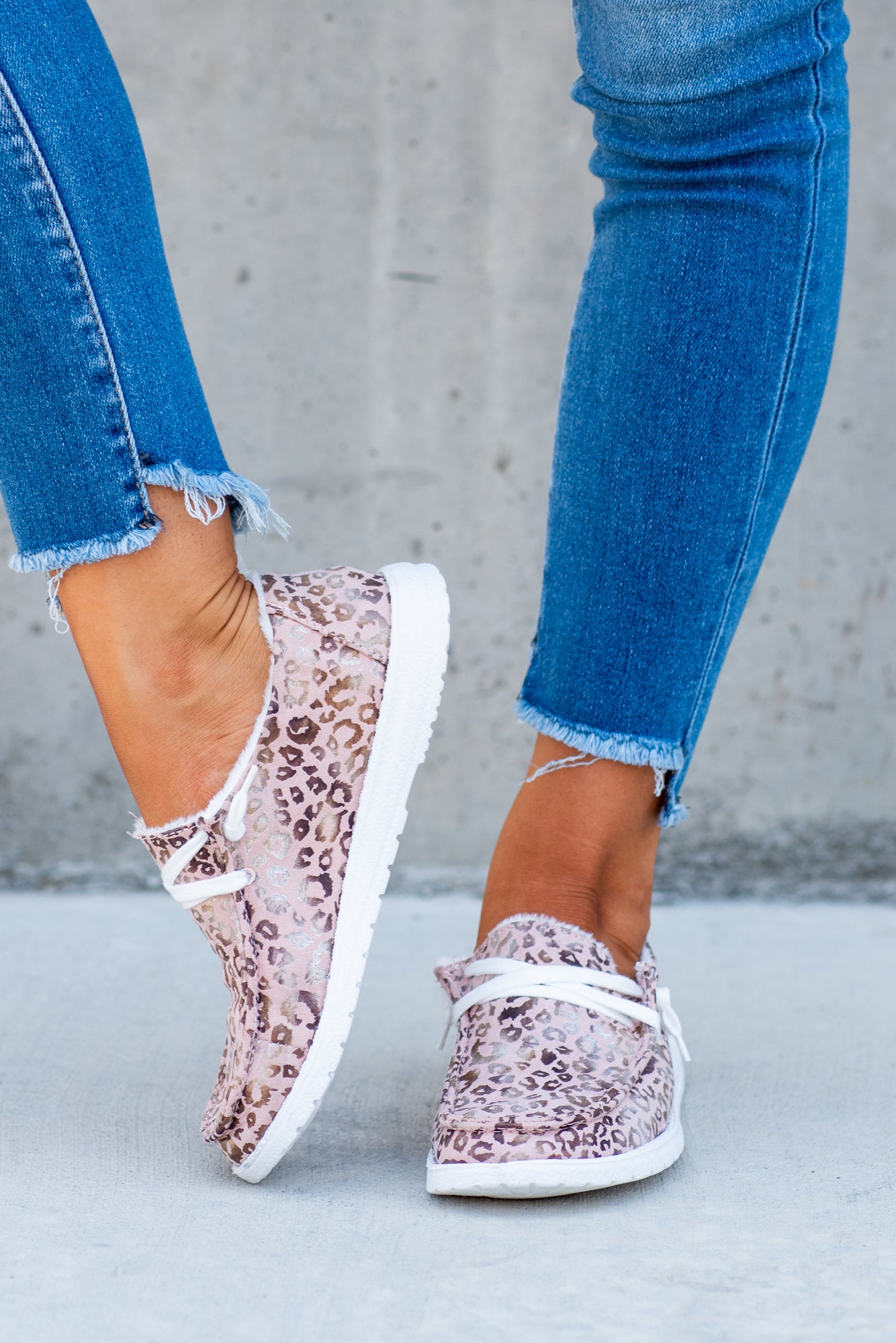 Safari Boat Shoe Sneakers Leopard Print - Blush