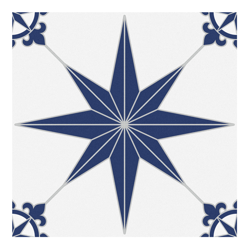 Blue Star Peel and Stick Vinyl Floor Tile Sticker